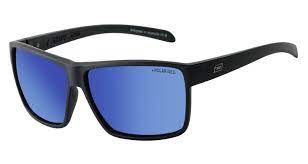 Sunglasses Dirty Dog Rackateer Satin Black Blue-Grey Mirror Polarised