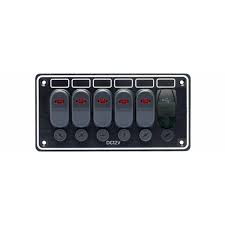 Switch Panel Electric LED 5 Switches With 2 USB Sockets LP65 190MM X 95MM Part No 630647