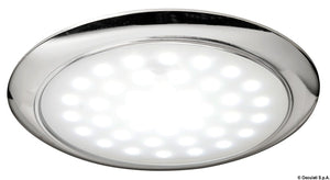 Ultra Flat LED Light Chromed Ring 12/24V 3W 130 Width 11 Depth Replacement For Jeanneau 143795 Number 13.408.02