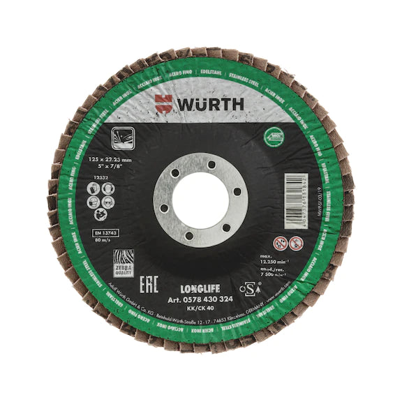 Wurth Grinding Flap Disc 115MM Part No 0578430318