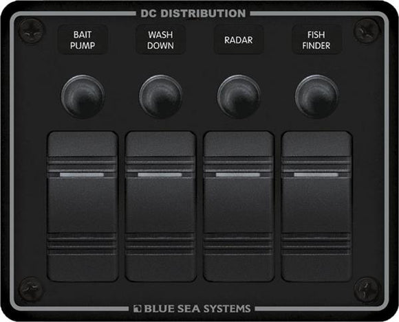 Blue Sea 4 Position - Horizontal Switch Panel Part No 8-28372