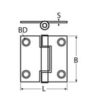 Door Hinge 50Mm A2 S/S Part No 814161250-50