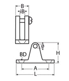 Deck Hinge For Bimini Fittings Straight A4 56 X 17 MM Part No 8311456-17
