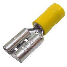 Spade Connector Yellow Female For 3MM-6.0MM2 Cable un-Insulated 6.30MM Part No. 0-001-18