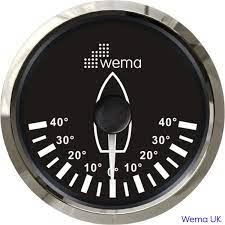Wema Rudder Indicator Gauge 0-190 Ohm Black 110667