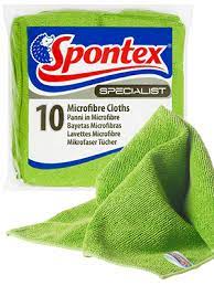 Spontex Cleaning Cloths Green 5 Pk Part No 3384121218115
