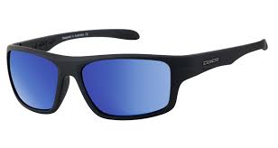 Sunglasses Dirty Dog Satin Black Grey/Blue Mirror Polarised