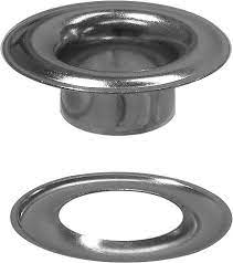 Grommet & Washer For Canvas Brass Nickle Finish (Various Sizes)