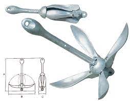 Anchor Folding Grapnel Galvanised GFN