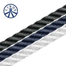 Mooring Rope 3 Strand Polyester Black Per Mtr